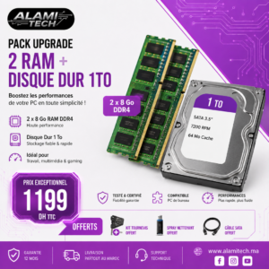 Pack Upgrade PC : 16 Go RAM DDR4 + Disque Dur 1 To
